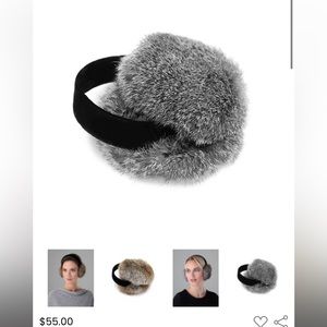 Surrell Rabbit Fur Ear Muffs with Velvet Band (Color: Chinchilla) adult